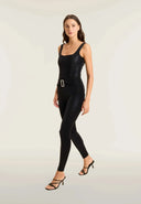 WRUP Velvet Leather with Buckle - High Waisted - Full Length - Black