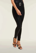 WRUP Velvet Leather with Buckle - High Waisted - Full Length - Black