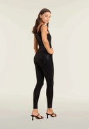 WRUP Velvet Leather with Buckle - High Waisted - Full Length - Black