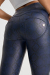 WR.UP® Python Faux Leather Limited Edition - High Waisted - Full Length - Midnight Blue 7