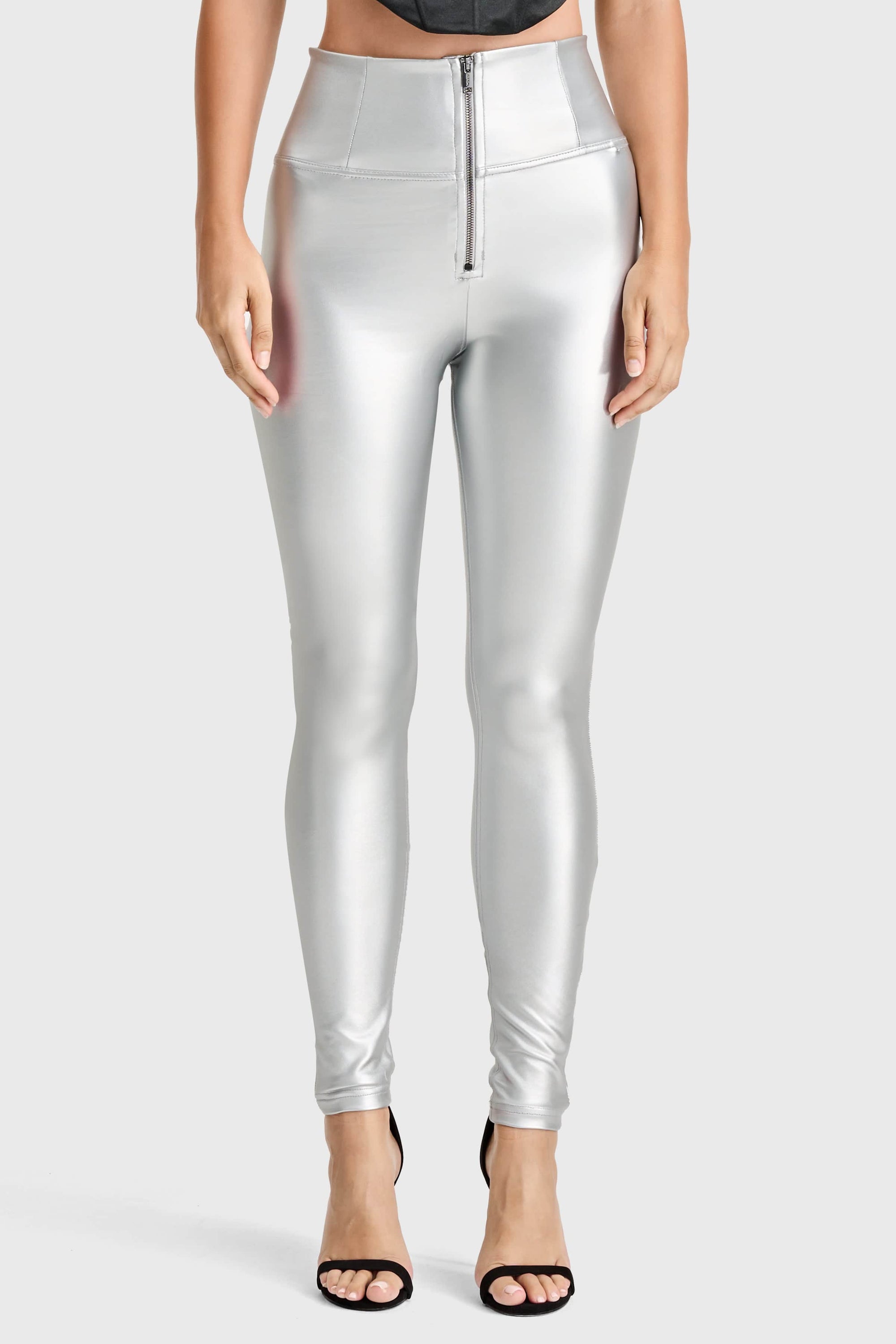 WR.UP® Faux Leather - Super High Waisted - Full Length - Silver 2
