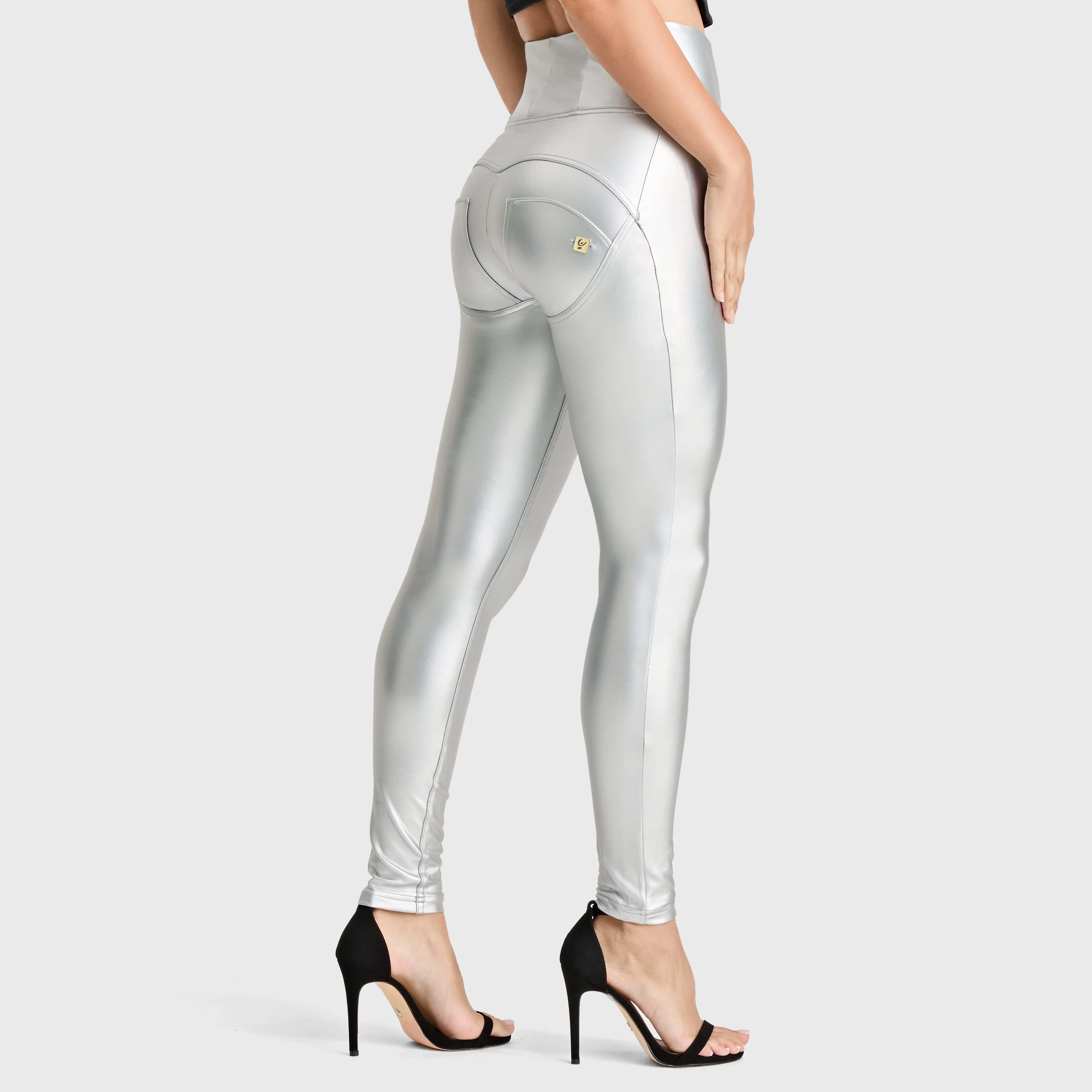 WR.UP® Faux Leather - Super High Waisted - Full Length - Silver 1