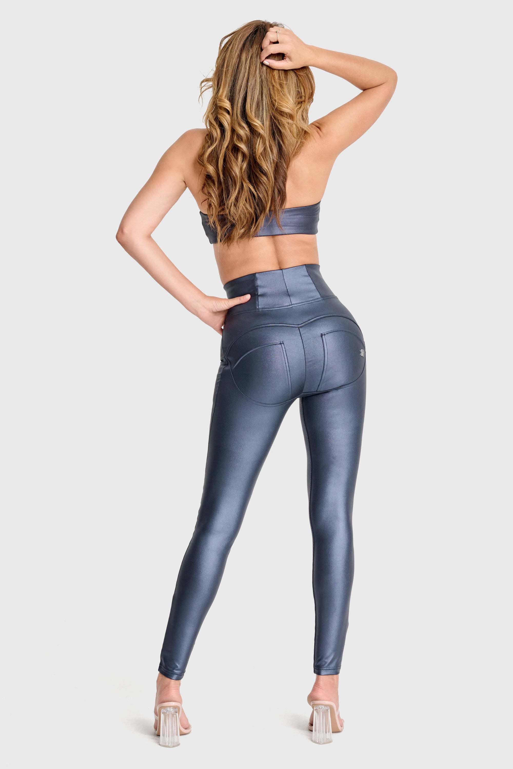 WRUP Disco Pants - Super High Waisted - Full Length - Deep Blue 3