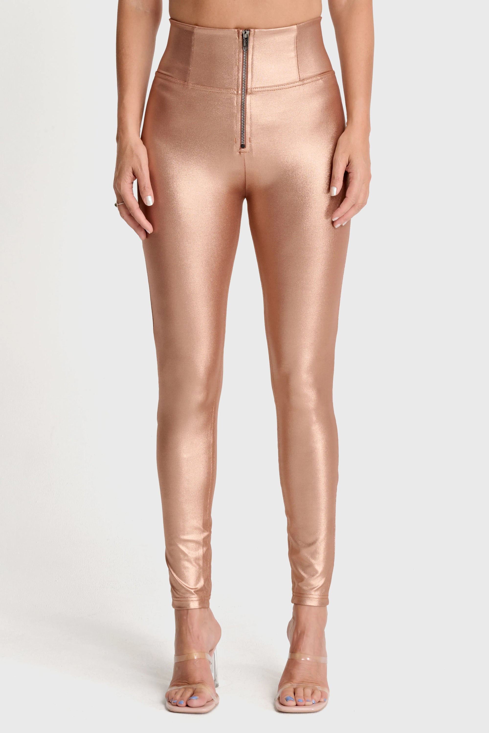 WRUP Disco Pants - Super High Waisted - Full Length - Rose Gold 3