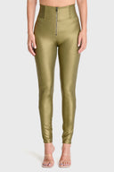 WRUP Disco Pants - Super High Waisted - Full Length - Olive Green