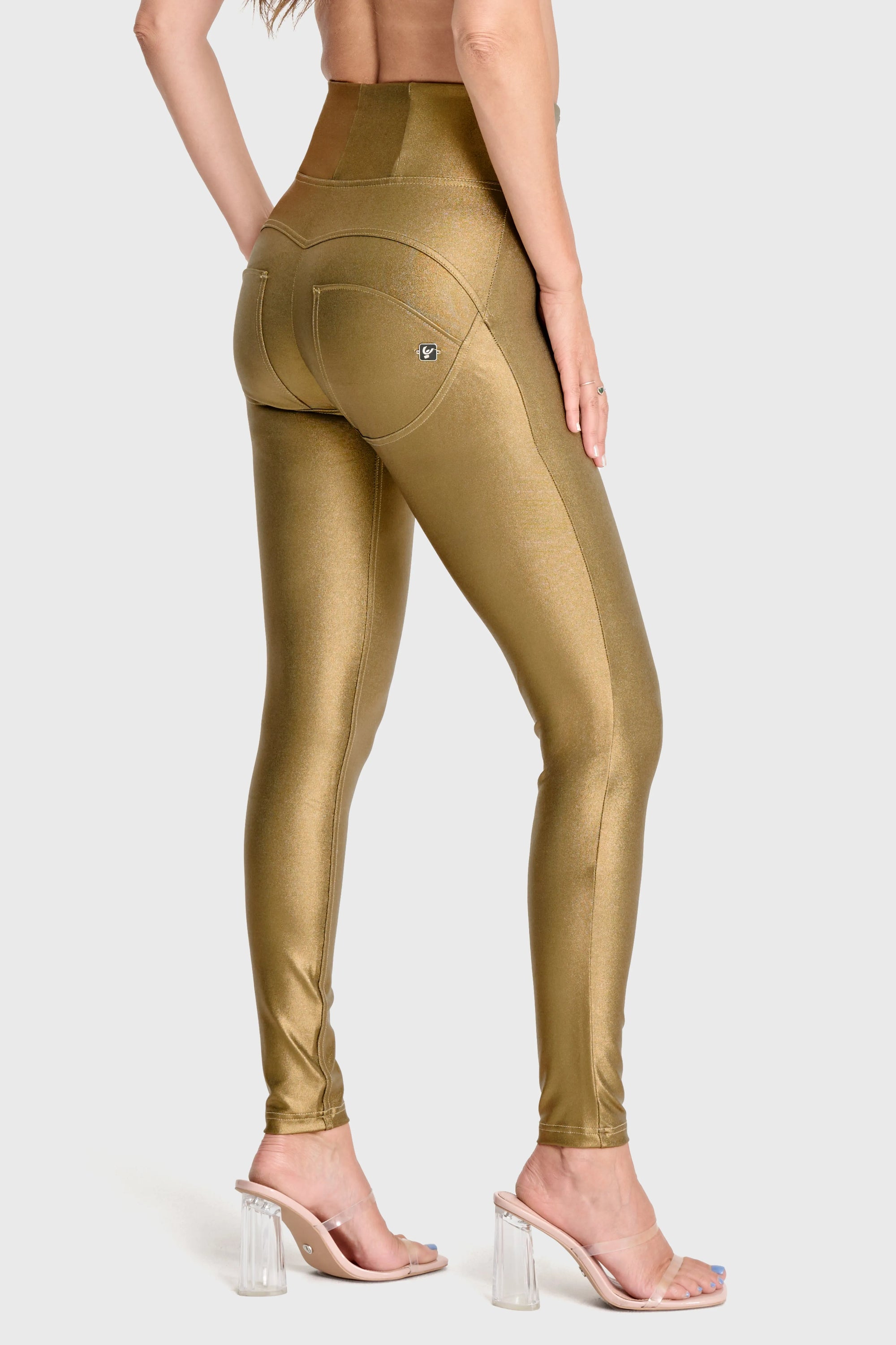 WRUP Disco Pants - Super High Waisted - Full Length - Olive Green 3
