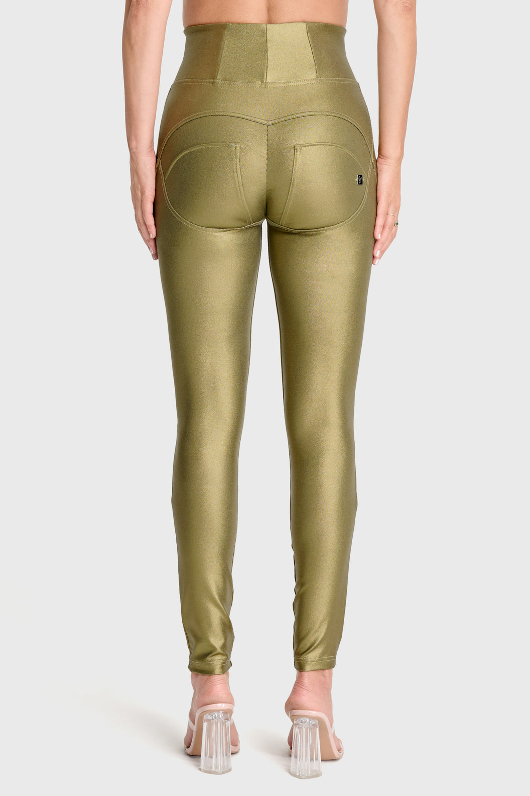 WRUP Disco Pants - Super High Waisted - Full Length - Olive Green