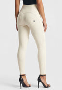 WRUP Fashion Criss Cross Detail - High Waisted - Full Length - Milk White