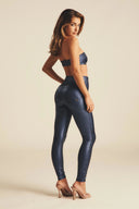 Metallic Strapless Bandeau - Deep Blue