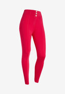 WRUP 3 Button Fashion - Super High Waisted - Full Length - Rose Red