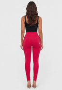 WRUP 3 Button Fashion - Super High Waisted - Full Length - Rose Red