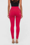 WRUP 3 Button Fashion - Super High Waisted - Full Length - Rose Red
