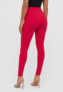 WRUP 3 Button Fashion - Super High Waisted - Full Length - Rose Red