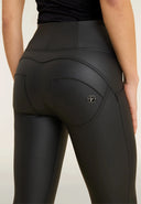 WRUP Faux Leather - High Waisted - Mini Flare - Black