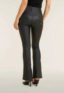 WRUP Faux Leather - High Waisted - Mini Flare - Black