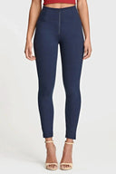 WRUP Fashion - High Waisted - 7/8 Length - Navy Blue