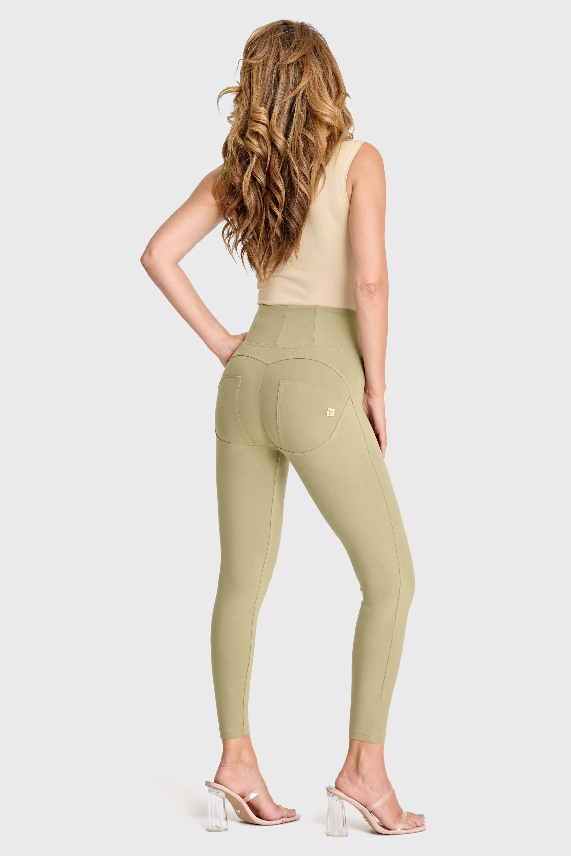 WRUP Fashion - High Waisted - 7/8 Length - Sage Green 3