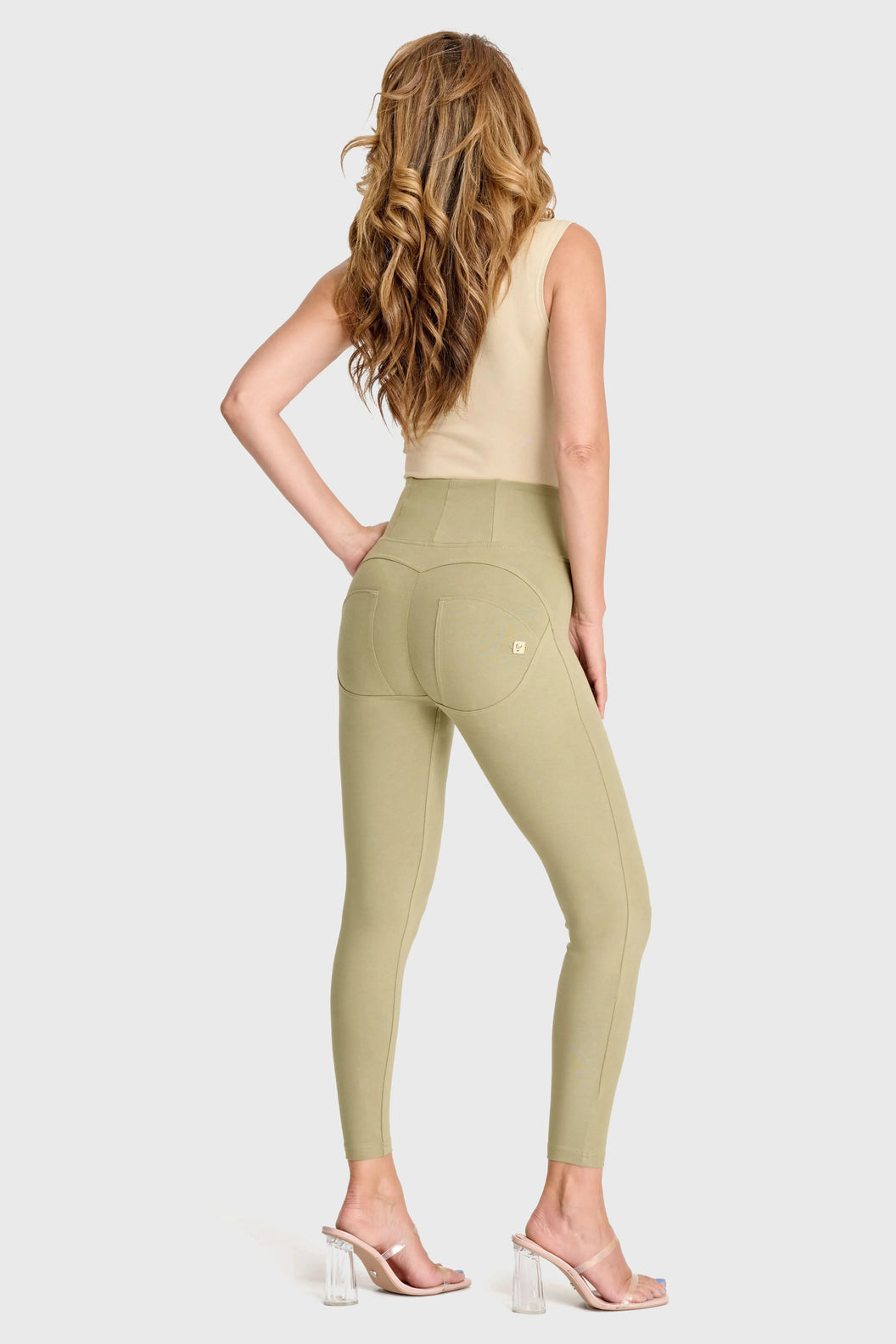 WRUP Fashion - High Waisted - 7/8 Length - Sage Green