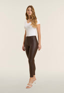 WRUP Faux Leather - High Waisted - 7/8 Length - Chocolate