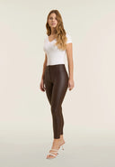 WRUP Faux Leather - High Waisted - 7/8 Length - Chocolate