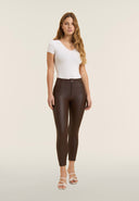 WRUP Faux Leather - High Waisted - 7/8 Length - Chocolate