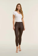WRUP Faux Leather - High Waisted - 7/8 Length - Chocolate