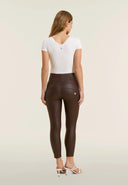 WRUP Faux Leather - High Waisted - 7/8 Length - Chocolate