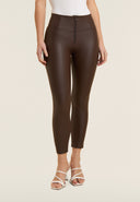 WRUP Faux Leather - High Waisted - 7/8 Length - Chocolate