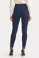 WRUP Military Button Detail Fashion - High Waisted - 7/8 Length - Deep Blue