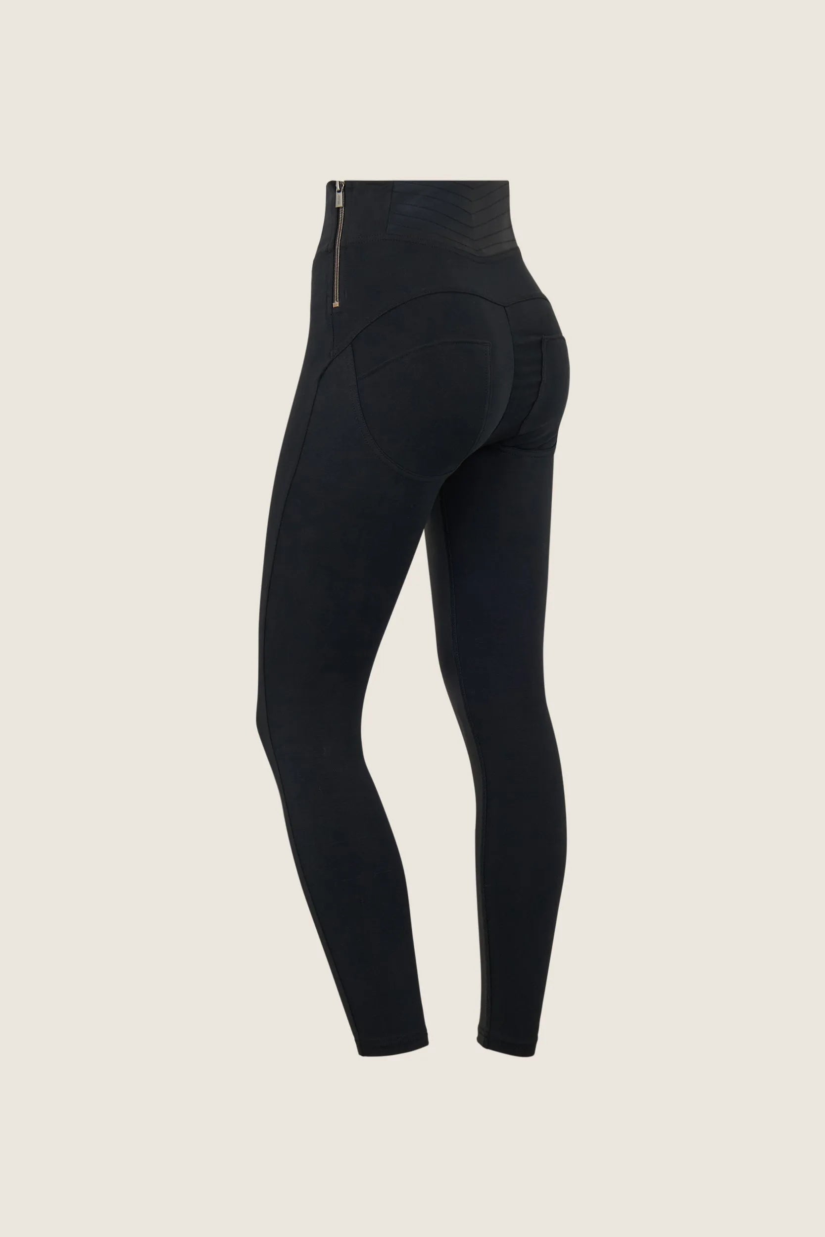 WRUP Fashion with Panels and Gold Detail - High Waisted - 7/8 Length - Black 2