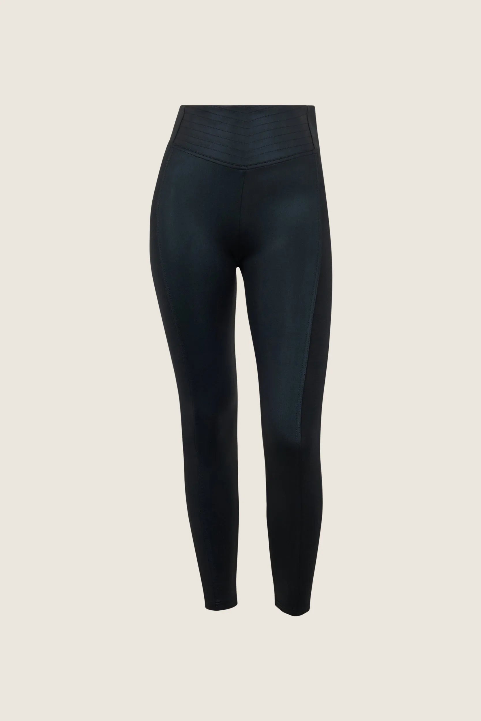 WRUP Fashion with Panels and Gold Detail - High Waisted - 7/8 Length - Black 1