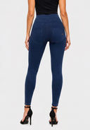 WRUP Denim Sculpted Zip - High Waisted - 7/8 Length - Dark Blue + Blue Stitching