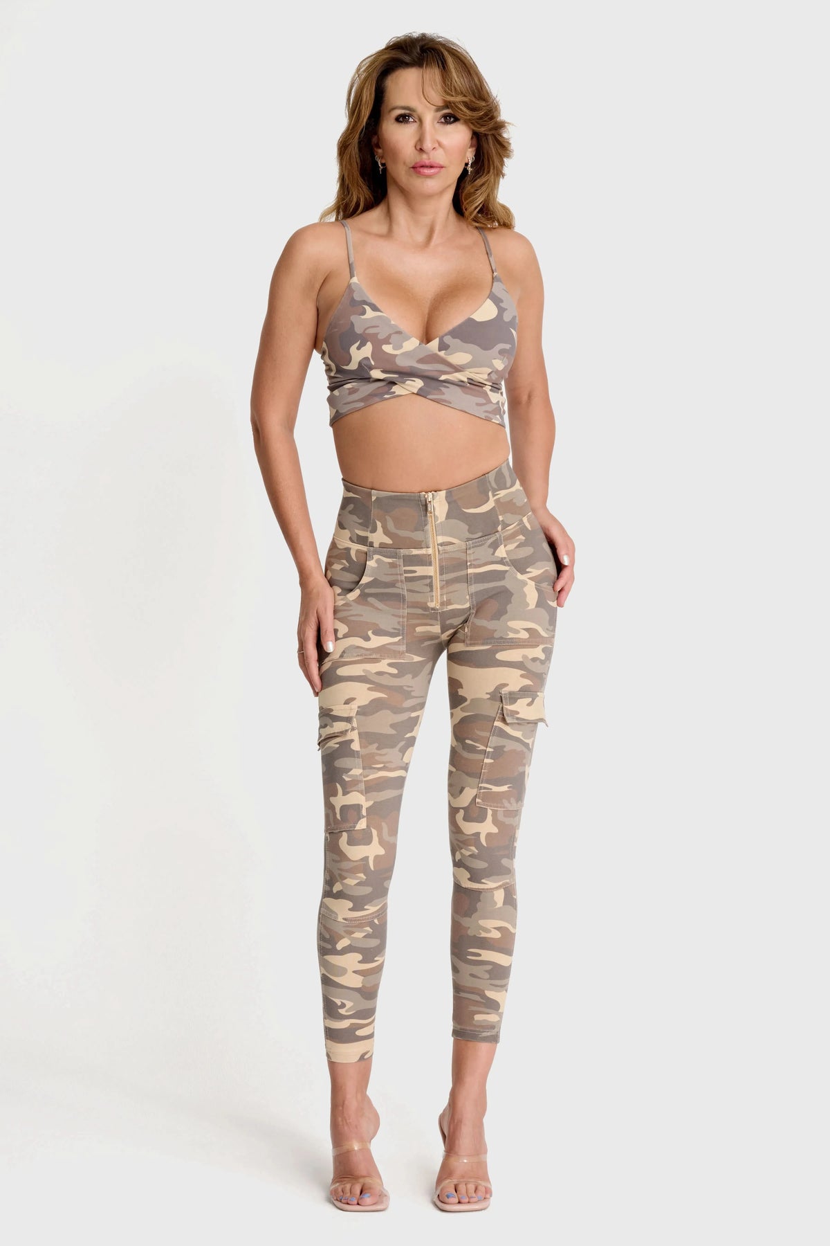 WRUP Cargo Fashion - High Waisted - 7/8 Length - Sand Camo