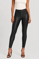 WRUP Faux Leather Sculpted Zip - High Waisted - 7/8 Length - Black