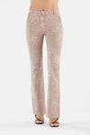 WR.UP® SNUG Jeans - 2 Button High Waisted - Straight Leg - Beige Snake Print 1