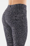 WR.UP® SNUG Jeans - 2 Button High Waisted - Full Length - Black + Mauve Snake Print 3