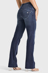 WR.UP® SNUG Jeans - 2 Button High Waisted - Bootcut - Dark Blue + Blue Stitching 4