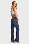 WR.UP® SNUG Jeans - 2 Button High Waisted - Bootcut - Dark Blue + Blue Stitching 8
