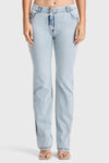 WR.UP® SNUG Jeans - 2 Button High Waisted - Bootcut - Light Blue + Yellow Stitching 7