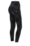 WR.UP® SNUG Checkered Jeans - High Waisted - 7/8 Length - Black & Grey 1