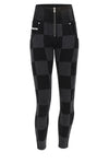 WR.UP® SNUG Checkered Jeans - High Waisted - 7/8 Length - Black & Grey 2