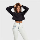 Cropped Jumper - Black with Metal Studs
