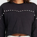 Cropped Jumper - Black with Metal Studs