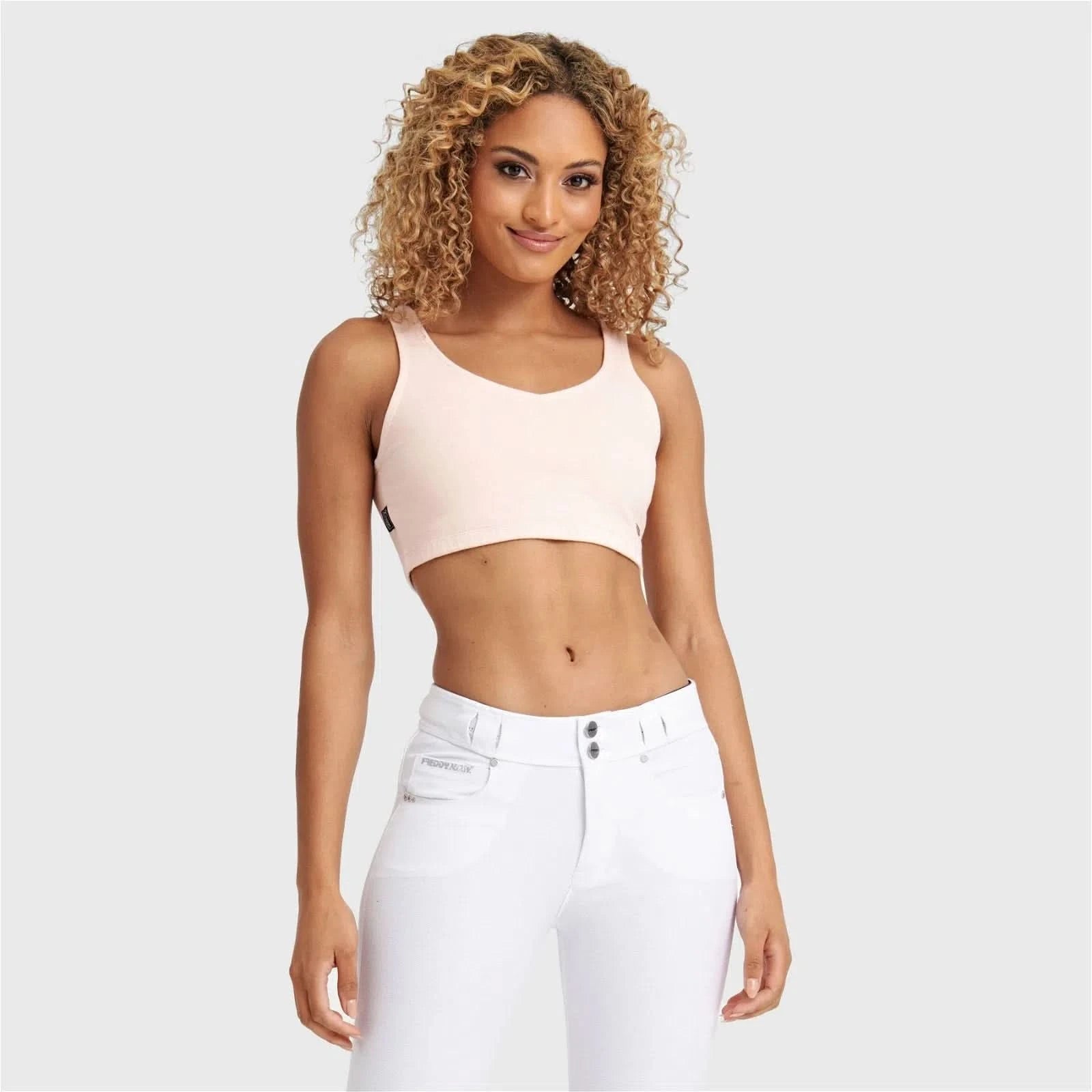 Cropped Tank Top - Peach 1