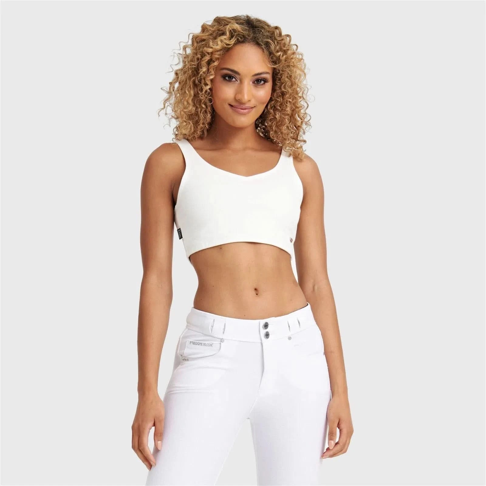 Cropped Tank Top - White 1