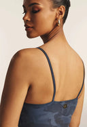 Cross Front Top - Navy Blue Camo