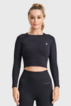 Seamless Cropped Long Sleeved - Black 1
