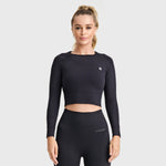 Seamless Cropped Long Sleeved - Black