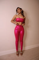 WRUP Disco Pants - Super High Waisted - Full Length - Hot Pink
