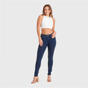 N.O.W® Denim - High Waisted - 7/8 Length - Dark Blue + Blue Stitching